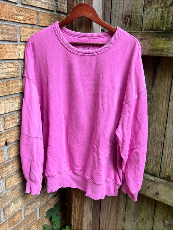 aerie Tops - Aerie Oversized Pink Crewneck Pullover Sweatshirt